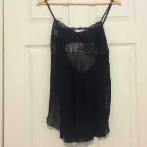 Victoria's Secret Black Bow tie Open Back Slip